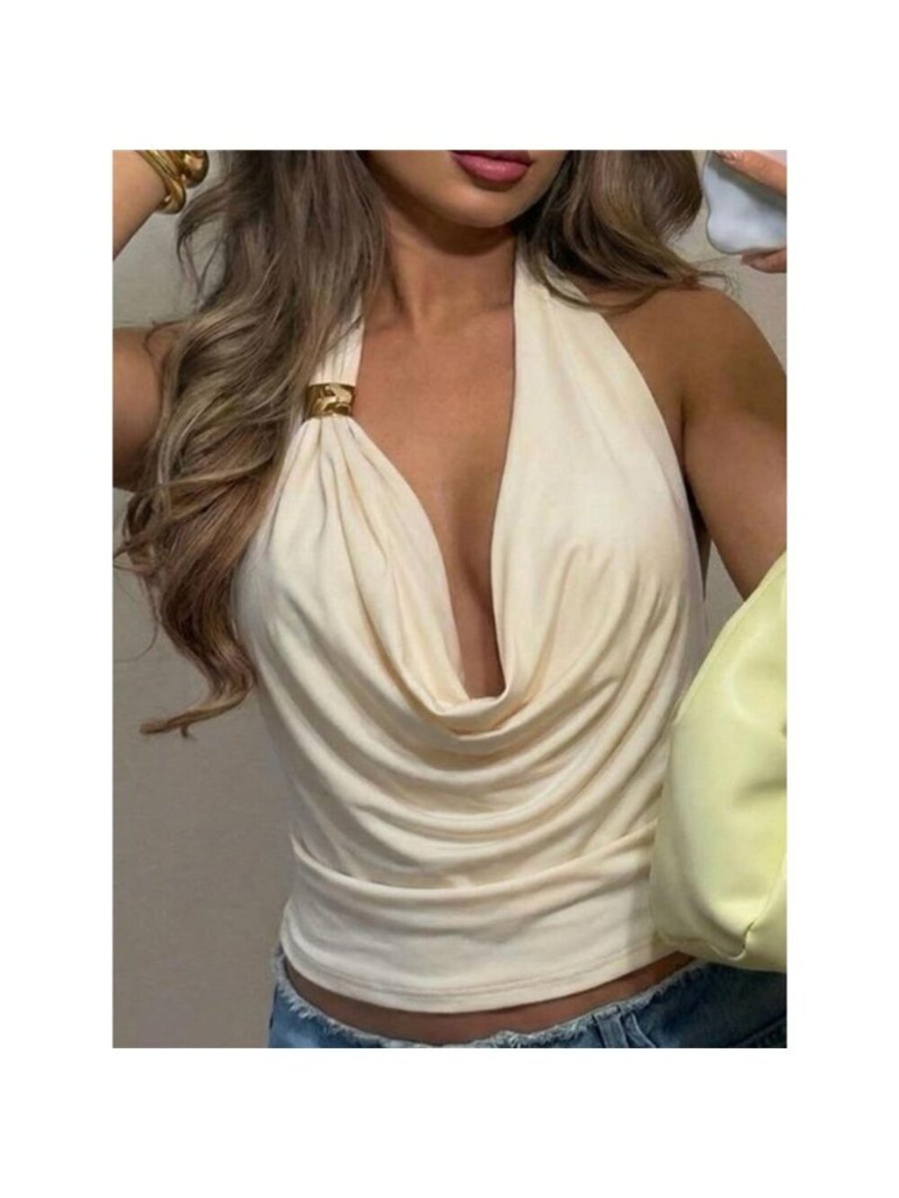 Halter Neck Ruched Tank - Picture 2 of 12